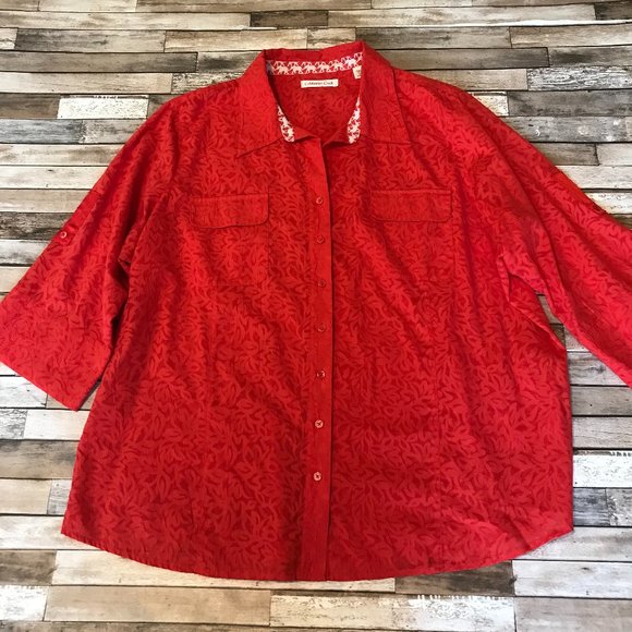 Coldwater Creek Tops - Coldwater Creek top Women's size 2X, Burnt orange 3/4 sleeve button up